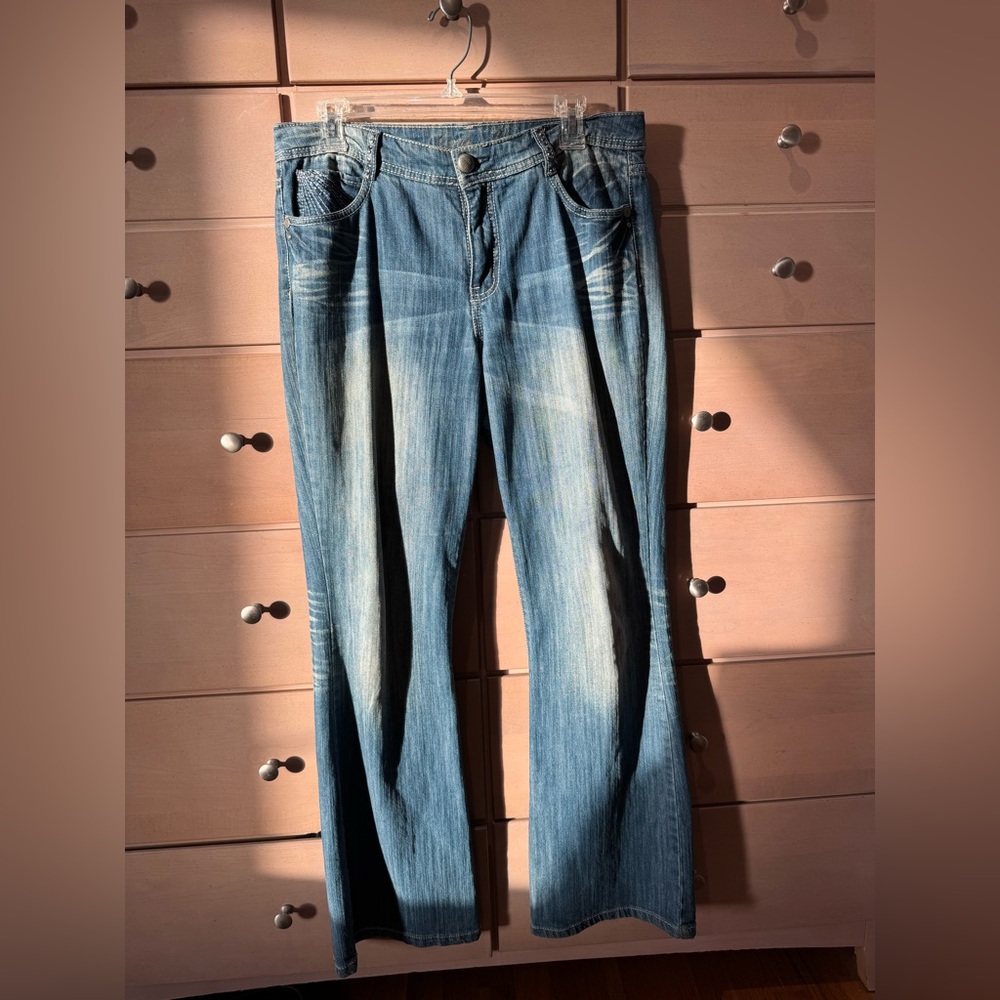 Code Bleu Indigo Buttoned Jeans Size 8 - image 1